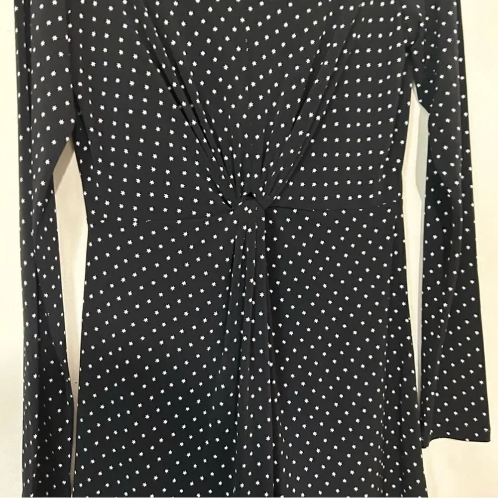 MICHAEL Michael Kors Black Twist Front Star Print Dress SIZE SMALL